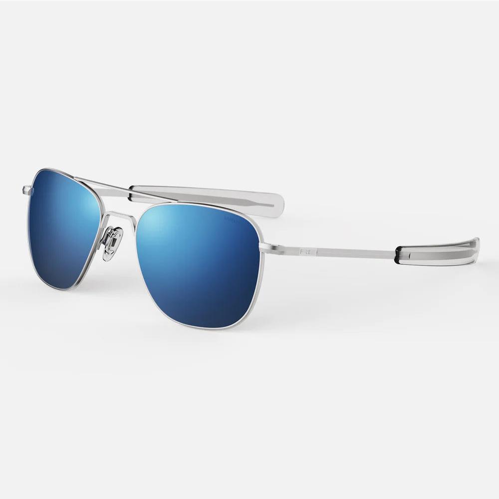 Randolph Engineering Aviator Matte Chrome Sunglasses Skyforce Polarized Atlantic Blue