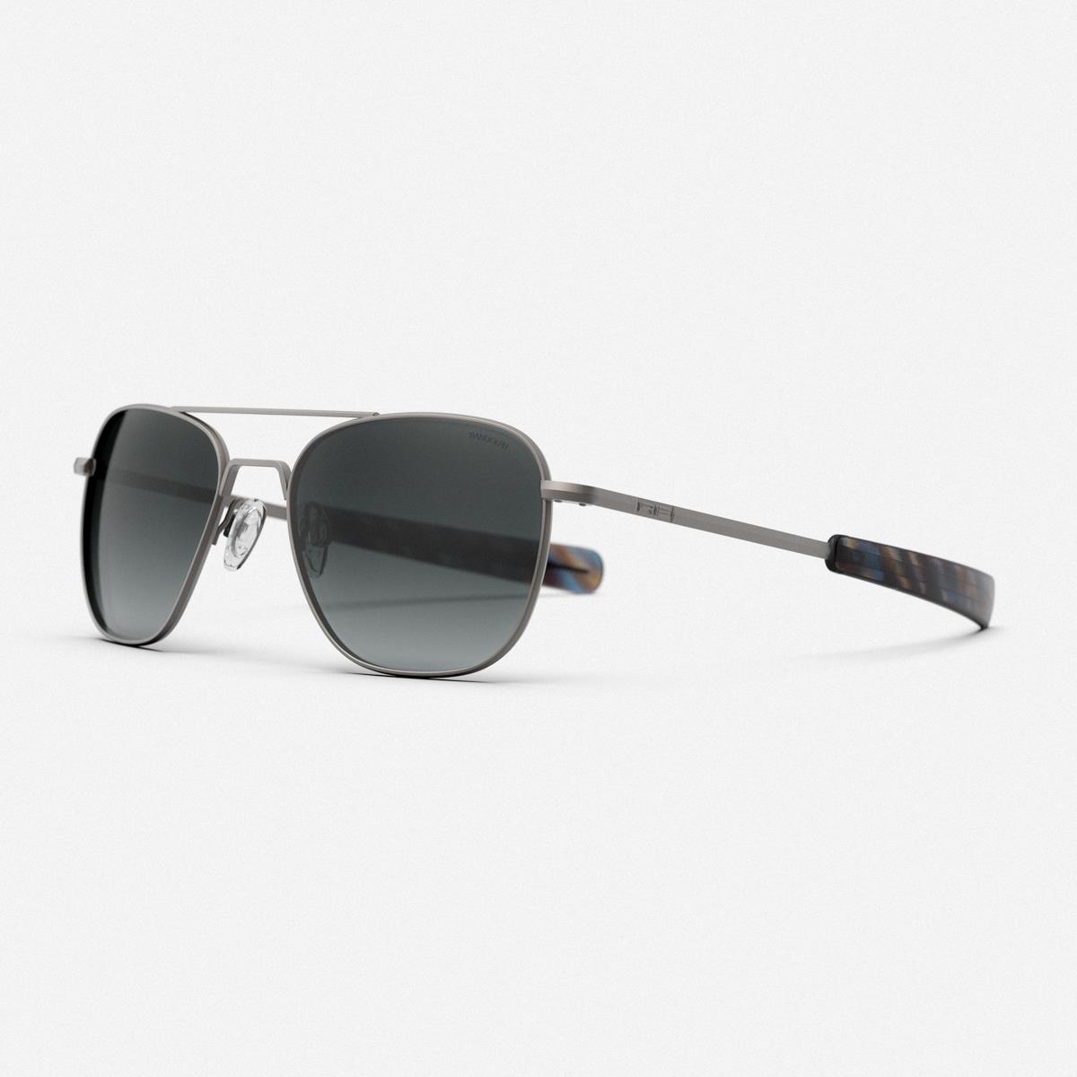 Randolph Engineering Aviator Satin Gunmetal Sunglasses Nylon Gradient Polarized Slate
