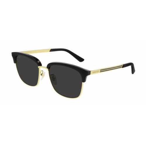 Gucci GG 0697S 001 Black Gold/gray Sunglasses