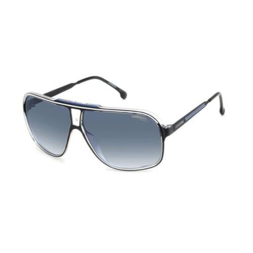 Carrera Grand Prix 3 D5108 Black White Blue Sunglasses with Blue Lenses