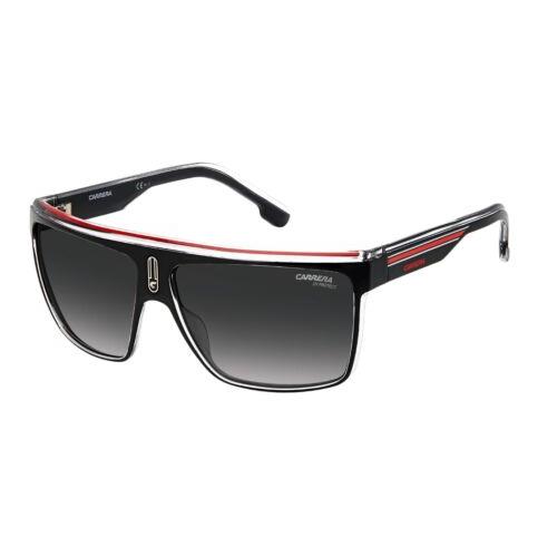 Carrera 22/N T4O9O Black Red on Clear Sunglasses with Grey Lenses