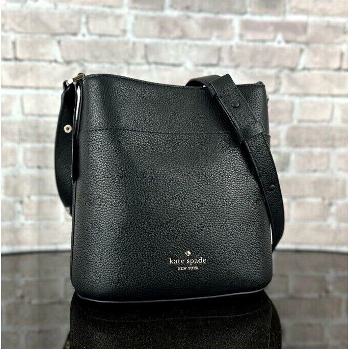 Kate Spade New York Leila Small Leather Bucket Crossbody Shoulder Bag Black