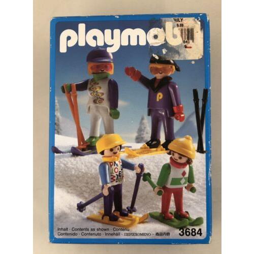 1991 Geobra Brandstatter Playmobil Skiing Snowman and Family