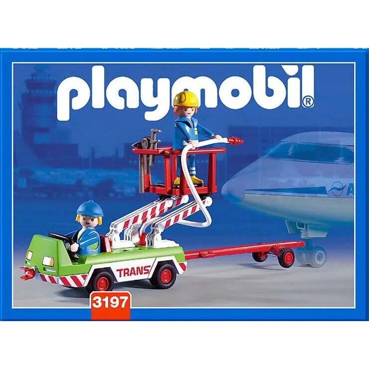 Playmobil 3197 Airport Service Vehicle Jet Fuel Gas Cart Airplane Tow