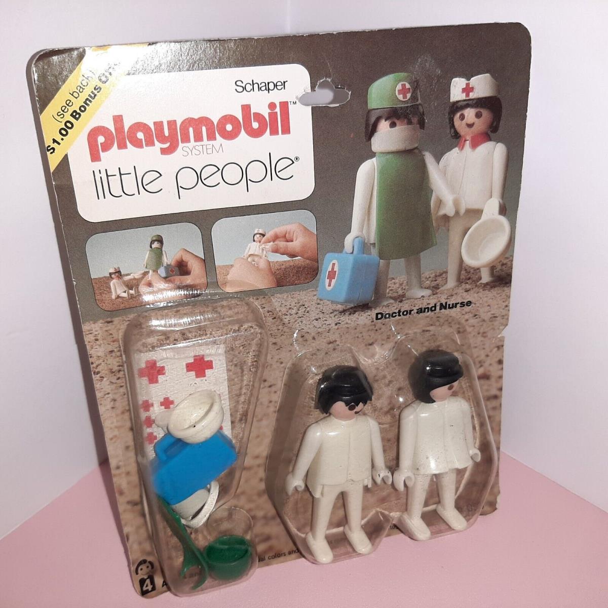Playmobil Little People Rare Vintage Doctor and Nurse 1977 By Schaper