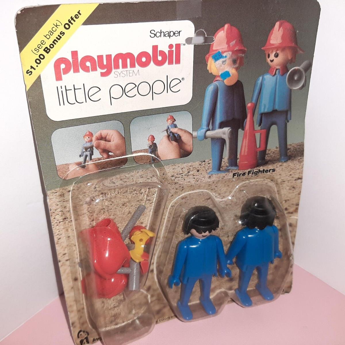 Playmobil Little People Rare Vintage Fire Fighters 1977 By Schaper Firemen