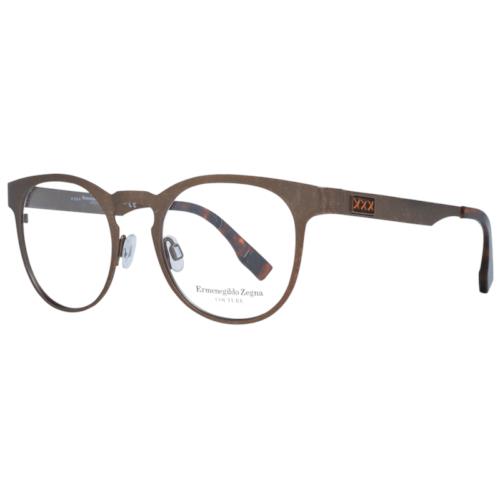 Ermenegildo Zegna ZC5003 034 Bronze Round 48-19-140mm Full Rim Men`s Eyeglasses