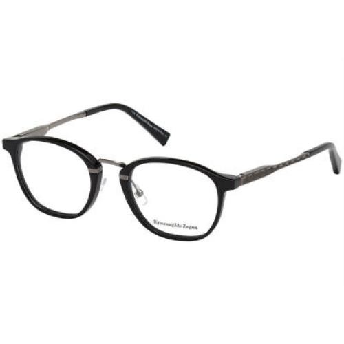 Ermenegildo Zegna EZ5101 001 Black Round 50-21-145mm Full Rim Men`s Eyeglasses