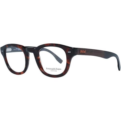 Ermenegildo Zegna ZC5005 056 Havana Round 47-23-145mm Full Rim Men`s Eyeglasses