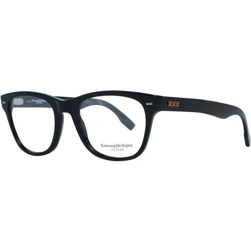 Ermenegildo Zegna ZC5001 001 Black Square 52-19-145mm Full Rim Men`s Eyeglasses