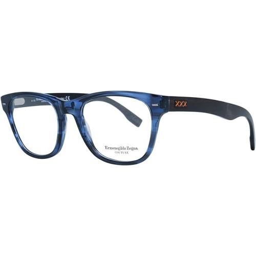 Ermenegildo Zegna ZC5001 089 Blue Square 52-19-145mm Full Rim Men`s Eyeglasses