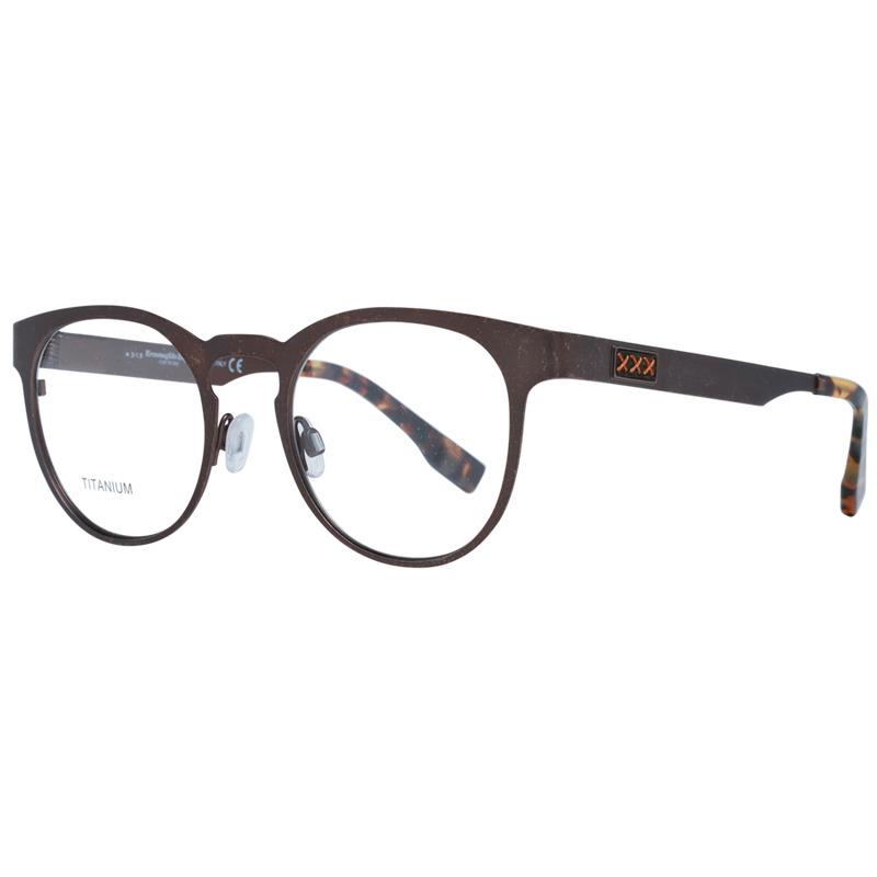 Ermenegildo Zegna ZC5003 038 Brown Round 48-19-140mm Full Rim Men`s Eyeglasses