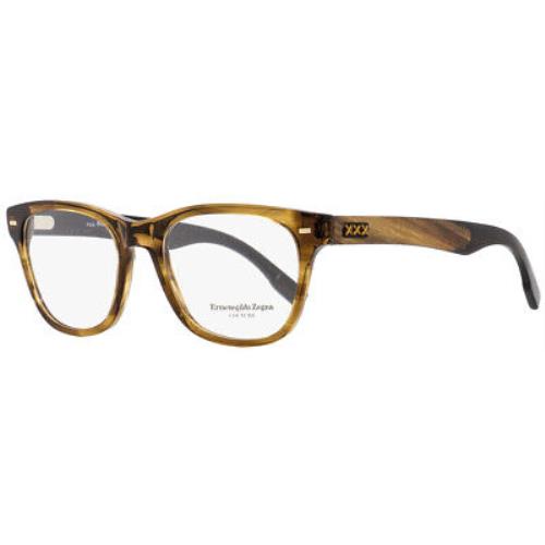 Ermenegildo Zegna ZC5001 048 Brown Rectangle 52-19-145 Full Rim Men`s Eyeglasses
