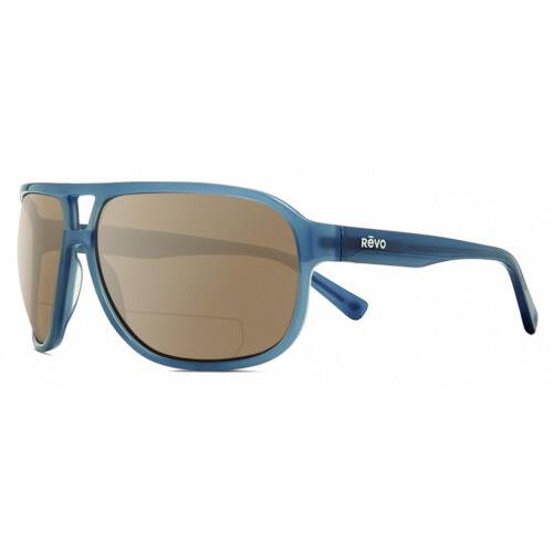 Revo Hank Unisex Aviator Polarized Bifocal Sunglasses in Grey Blue Crystal 62 mm