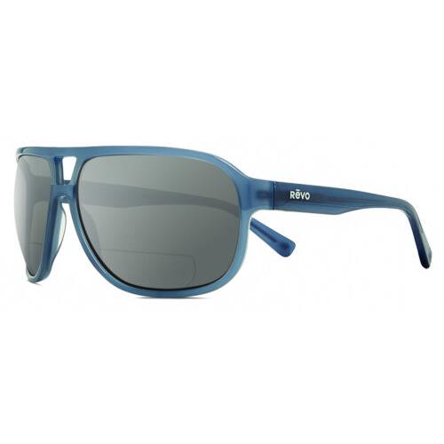 Revo Hank Unisex Aviator Polarized Bifocal Sunglasses in Grey Blue Crystal 62 mm Grey