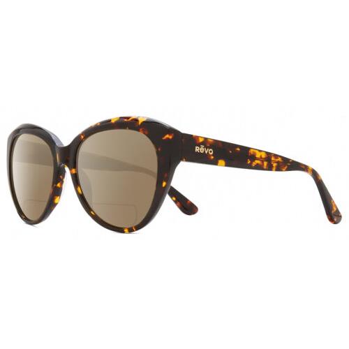 Revo Rose Cat Eye Polarized Bifocal Sunglasses in Tortoise Havana 55mm 41 Option Brown