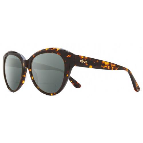 Revo Rose Cat Eye Polarized Bifocal Sunglasses in Tortoise Havana 55mm 41 Option Grey