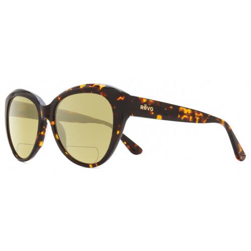 Revo Rose Cat Eye Polarized Bifocal Sunglasses in Tortoise Havana 55mm 41 Option Yellow