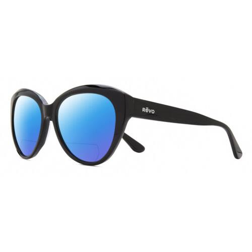 Revo Rose Women Cateye Designer Polarized Bifocal Sunglasses Black 55mm 41Option Blue Mirror