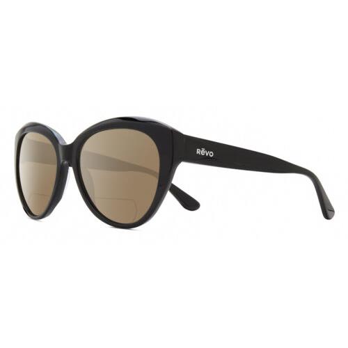 Revo Rose Women Cateye Designer Polarized Bifocal Sunglasses Black 55mm 41Option Brown