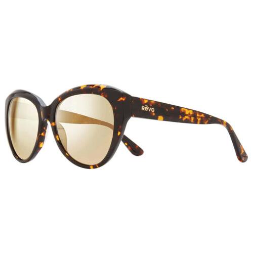 Revo Rose Women Cat Eye Sunglasses in Tortoise Havana/champagne Gold Mirror 55mm