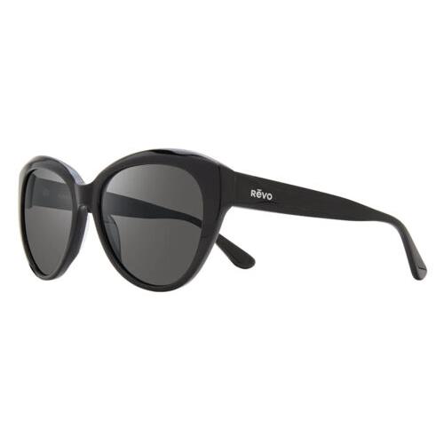 Revo Rose Women`s Cat Eye Designer Sunglasses in Gloss Black/graphite Grey 55 mm