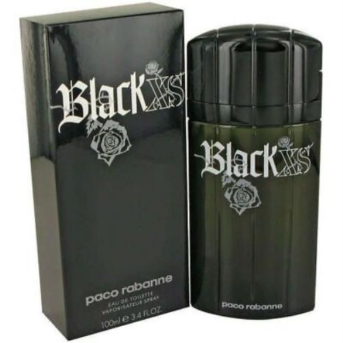 Black XS Men Paco Rabanne 3.3 oz 3.4 Edt Cologne Spray