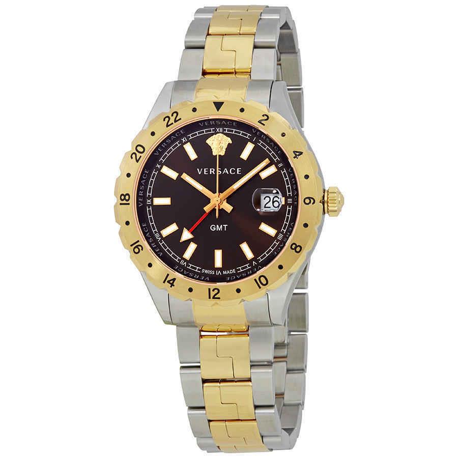 Versace Hellenyium Brown Dial Two-tone Men`s Watch V11040015