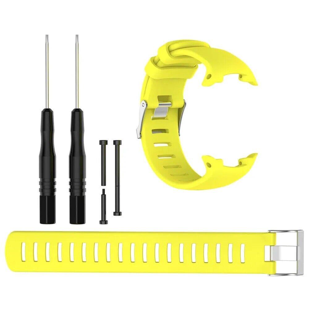 Suunto D4, D4i, D4i Novo, D4F Wrist Strap D4 D4i D4i Novo D4F Wrist Strap Scuba Dive Computer Watch Band + Pins Yellow