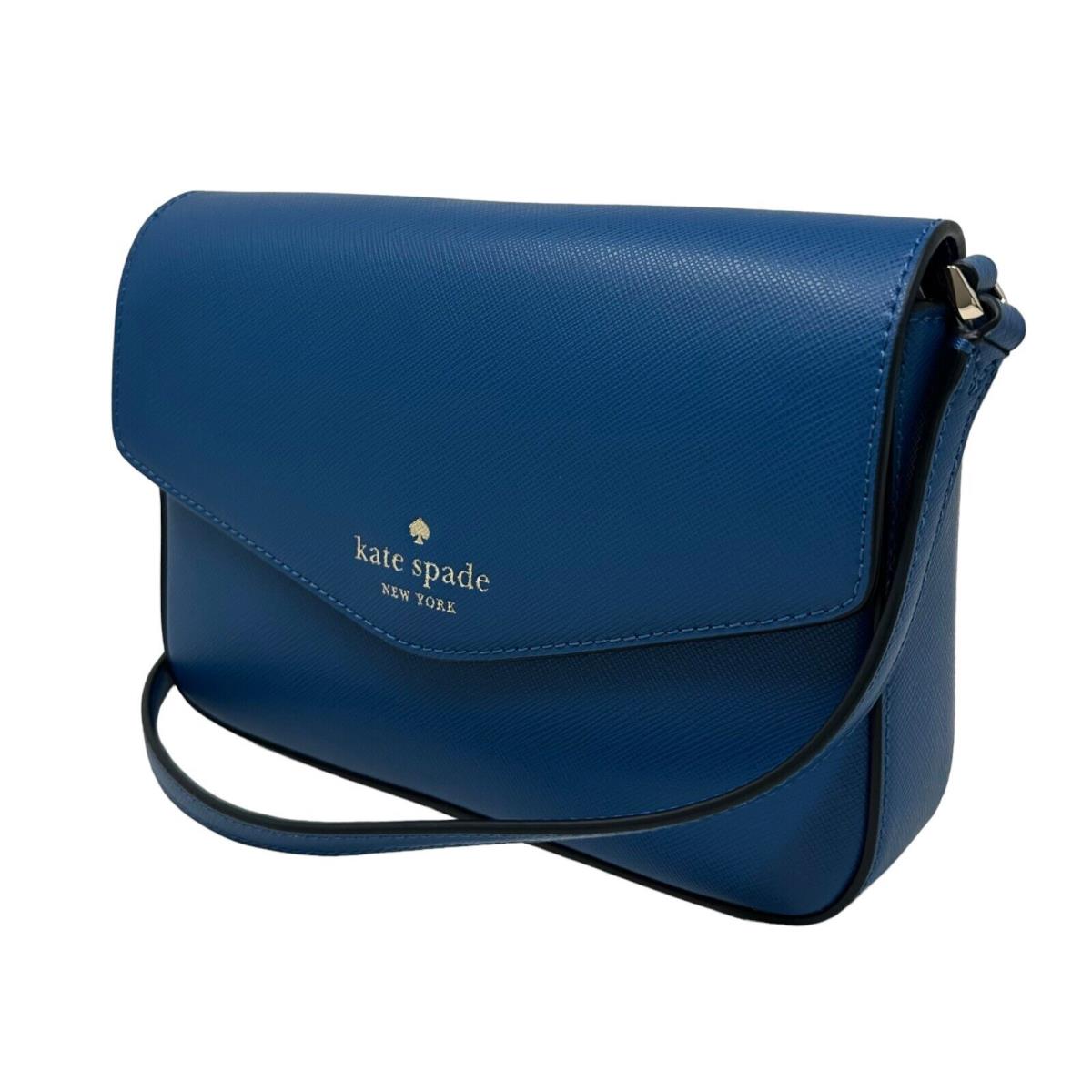 Kate Spade Sadie Envelope Crossbody Sapphire Ice Saffiano Leather K7378