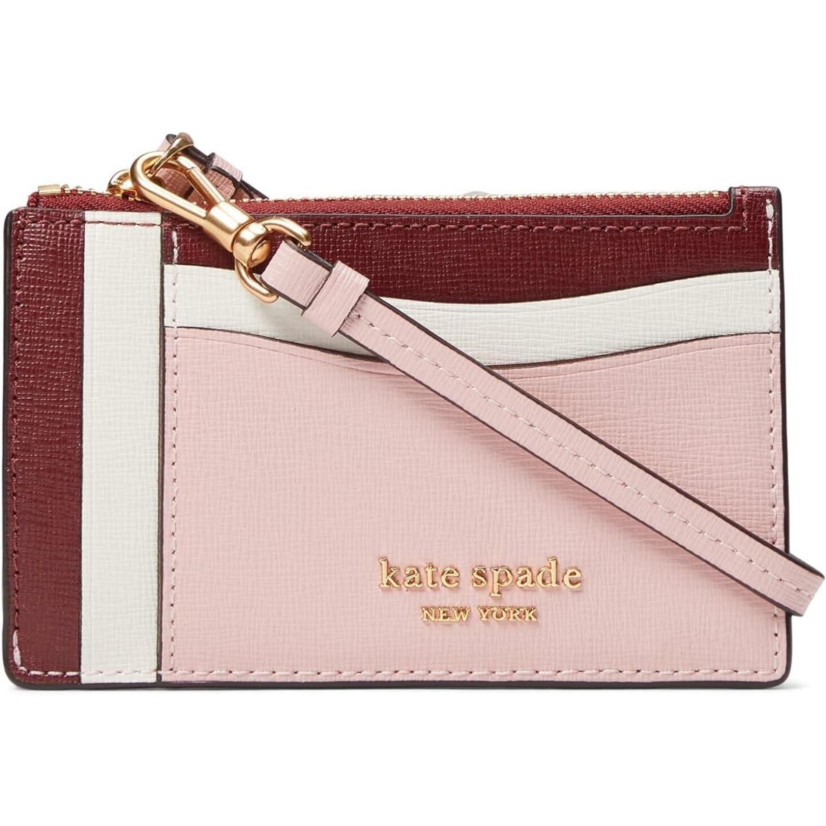 Kate Spade Morgan Colorblocked Card Case Wristlet Dogwood Pink Multi