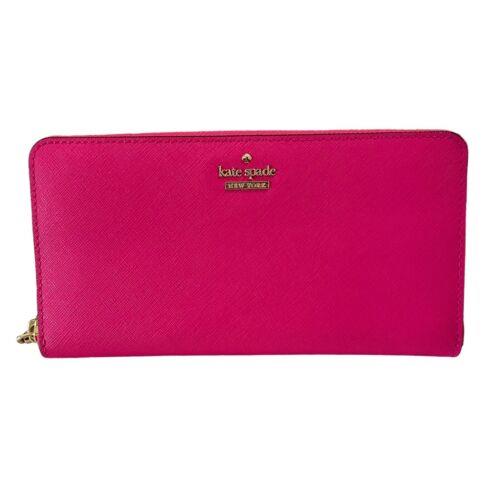 Kate Spade Wallet Cameron Street Lacey Leather Zip Around Pink Peony