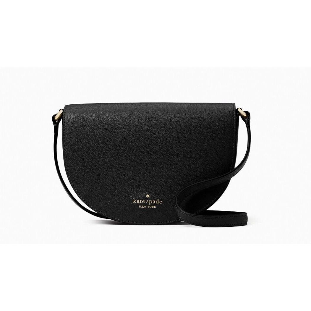 New Kate Spade Luna Crescent Crossbody Bag Leather Black with Dust Bag Included