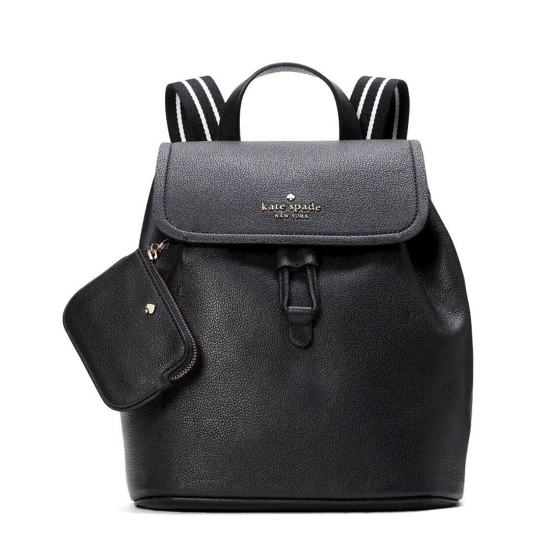 New Kate Spade Rosie Medium Flap Backpack Black with Dust Bag Included