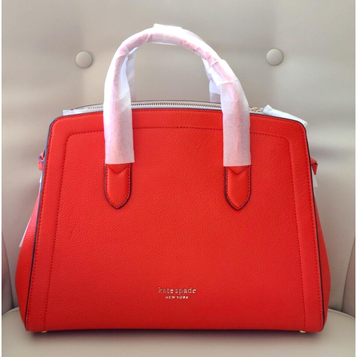 Kate Spade Large Knott Satchel Tamarillo Orange Handbag Clutch Hard TO Find