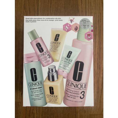 Clinique 6 Pc Great Skin Everywhere Skincare Gift Set-combination Oily Sk