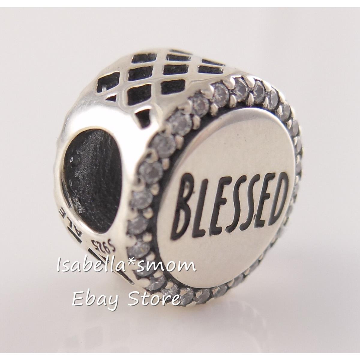 Pandora Silver/black Enamel Blessed Charm ENG792016CZ_3 w Pouch