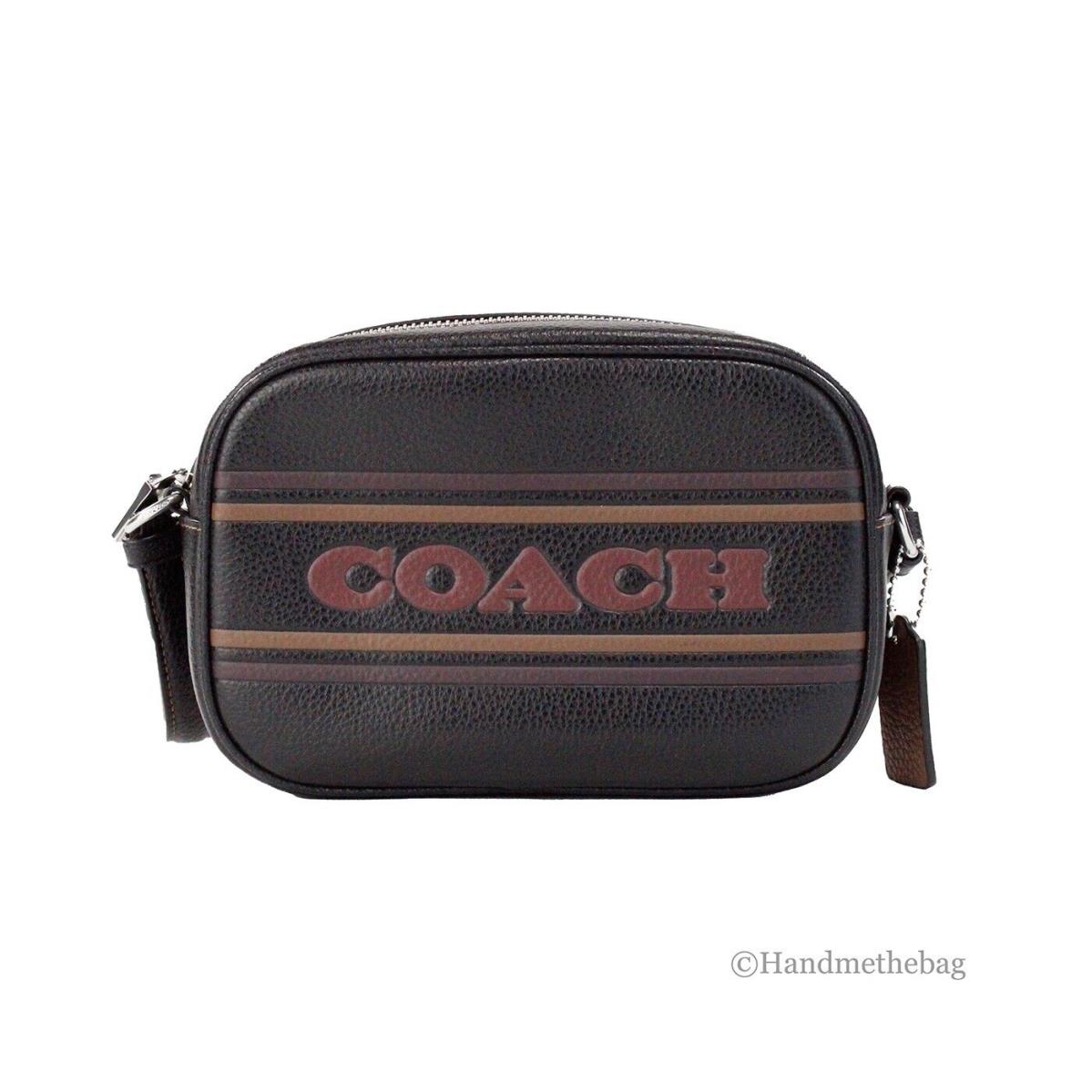 Coach CH308 Jamie Mini Black Logo Stripe Leather Camera Crossbody Bag