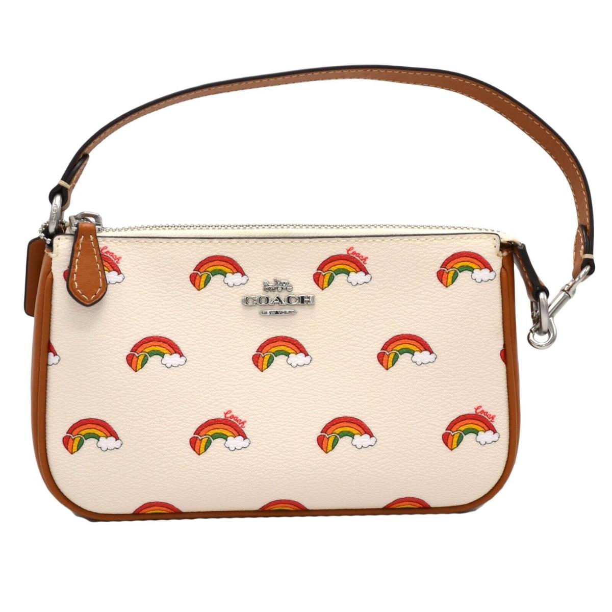 Coach Women`s Nolita 19 Small Purse Pride Collection Logo Leather Handbag - Handle/Strap: Brown, Hardware: Silver, Lining: Brown