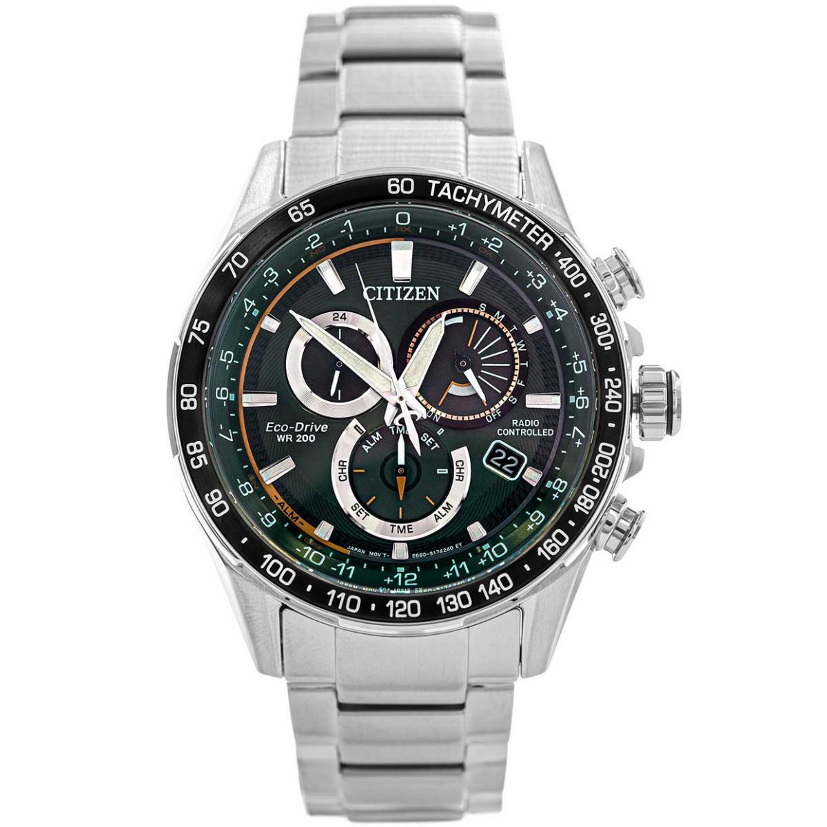 Citizen Eco-drive Radio Controlled Green Dial CB5914-89X Sapphire Men`s Watch