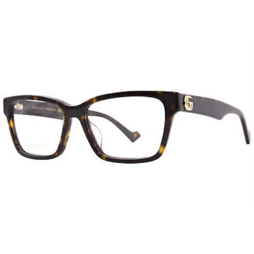 Gucci GG1476OK 002 Eyeglasses Women`s Havana/gold Full Rim Square Shape 55mm