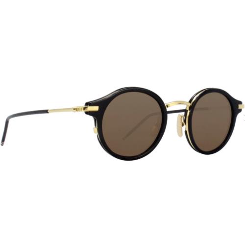 Thom Browne TB 807 D-t-nvy-gld Sunglasses Navy 18kt Gold / Brown 45mm