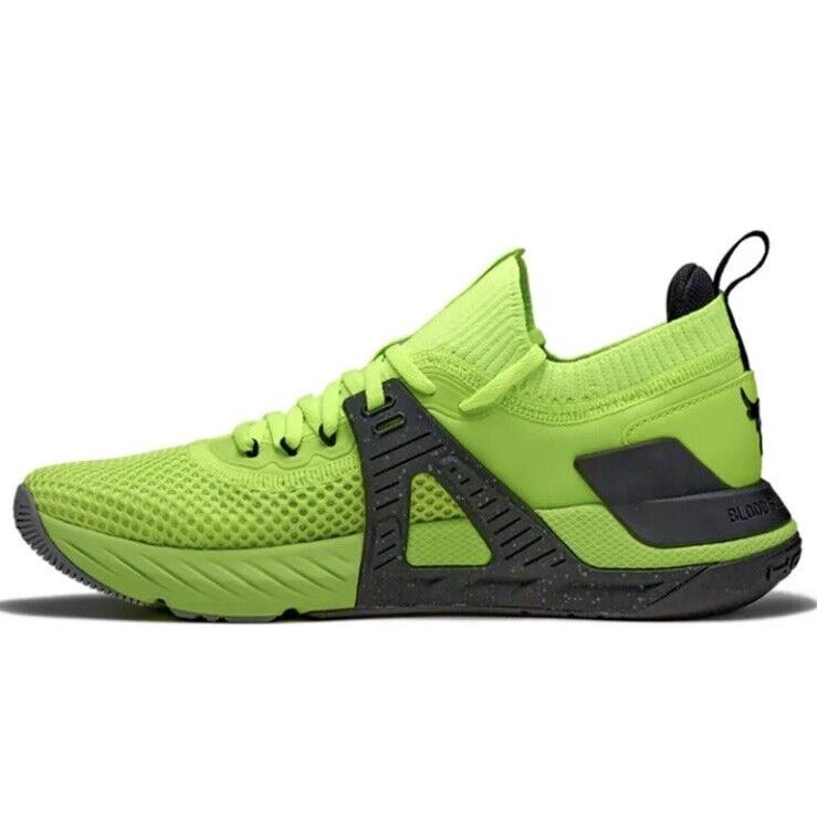 Under Armour Men s Project Rock 4 Hovr Shoes Volt Green/black 3023695 303