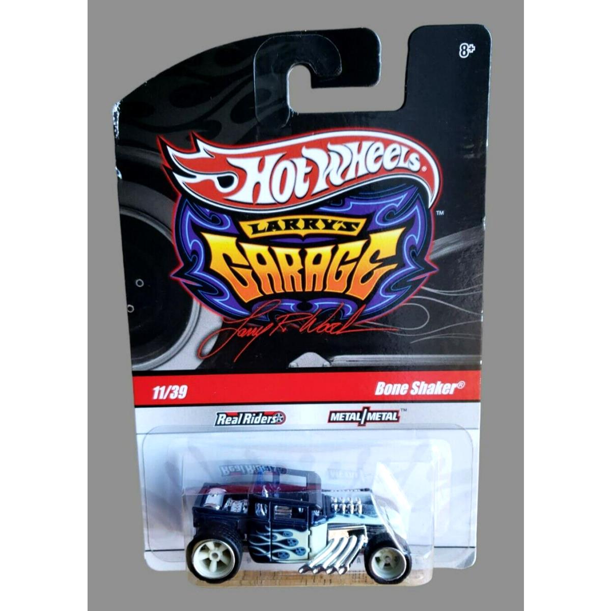 2010 Hot Wheels Bone Shaker Larry`s Garage Series Meetalflake Dark Blue 11/39 RR