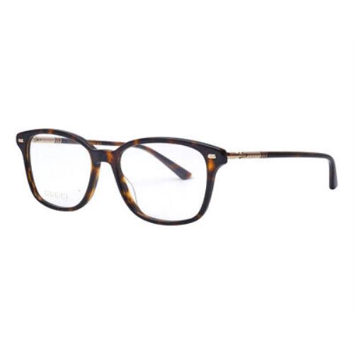 Gucci GG0520O 002 Havana Rectangle 53-17-140mm Full Rim Men`s Eyeglasses