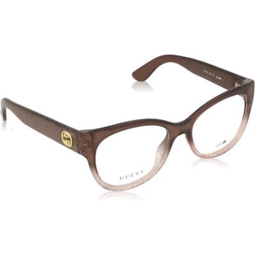 Gucci GG3824 Rqg Brown/pink Cat Eye 53-17-140mm Full Rim Women`s Eyeglasses