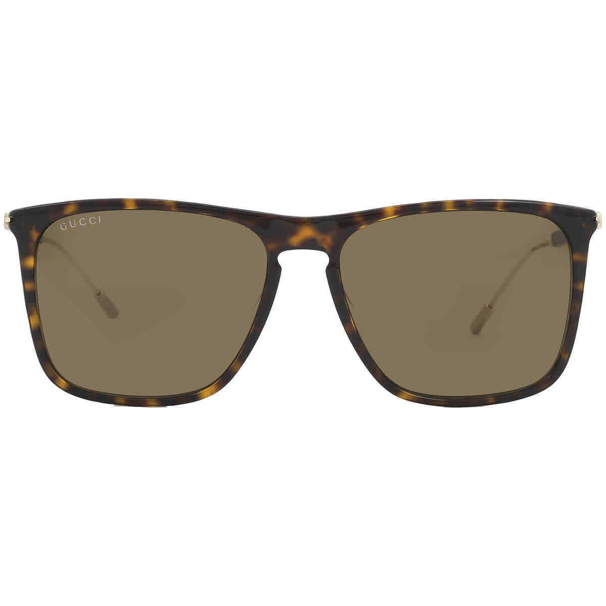 Gucci Brown Rectangular Men`s Sunglasses GG1269S 002 58 GG1269S 002 58