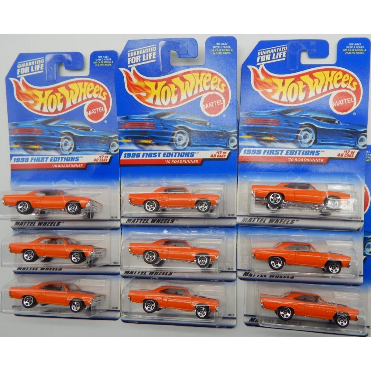 9- Hot Wheels 1998 First Edition `70 Plymouth Roadrunner 17/40 661 Nos RTC133