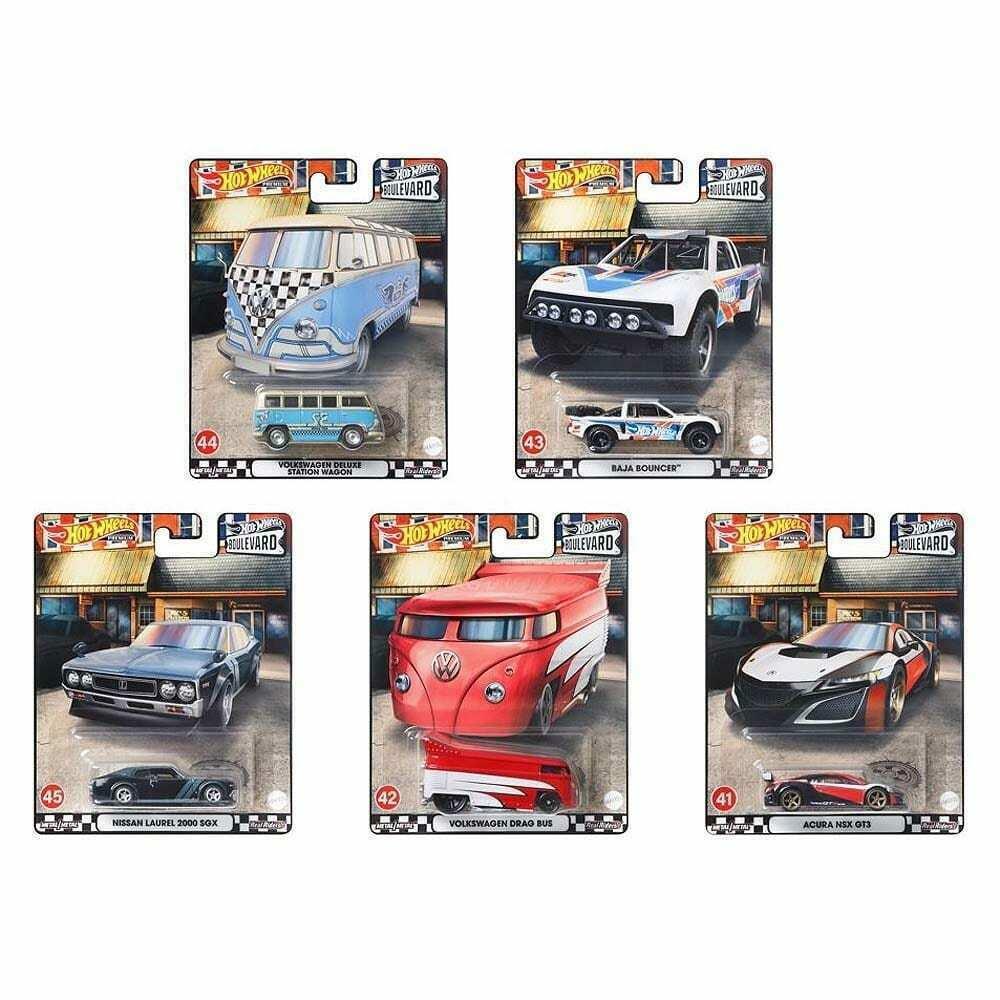 2022 Hot Wheels Boulevard Series Complete Set Of 5 Cars 41-45 - Yellow