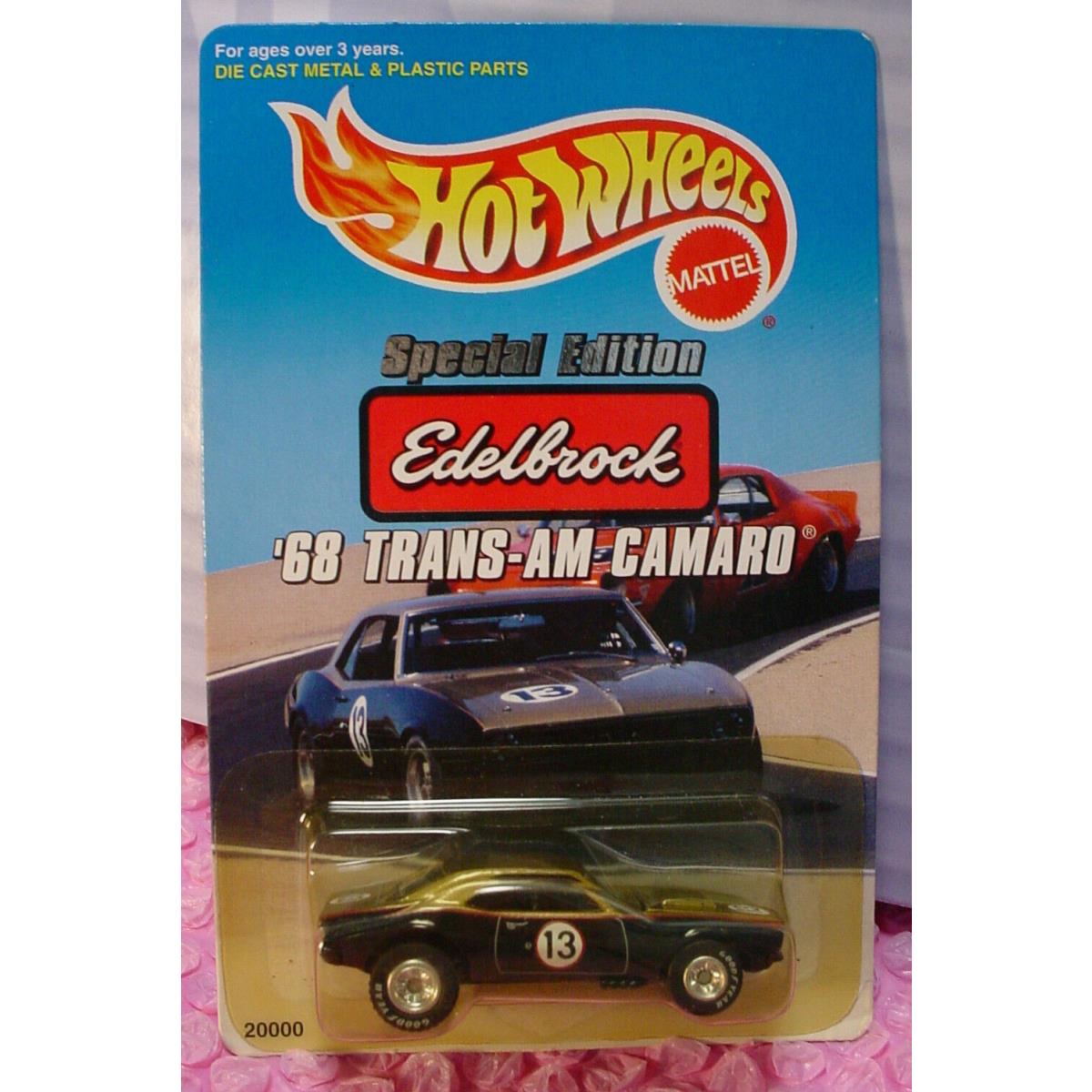 Hot Wheels Edelbrock 68 Trans-am Camaro Gold/black Real Riders Special Edition